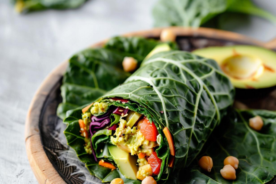 Wholesome Chickpea Collard Wraps: A Burst of Flavor and Nutrition
