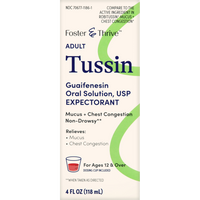 Thumbnail for Foster & Thrive Adult Tussin Guaifenesin Oral Solution