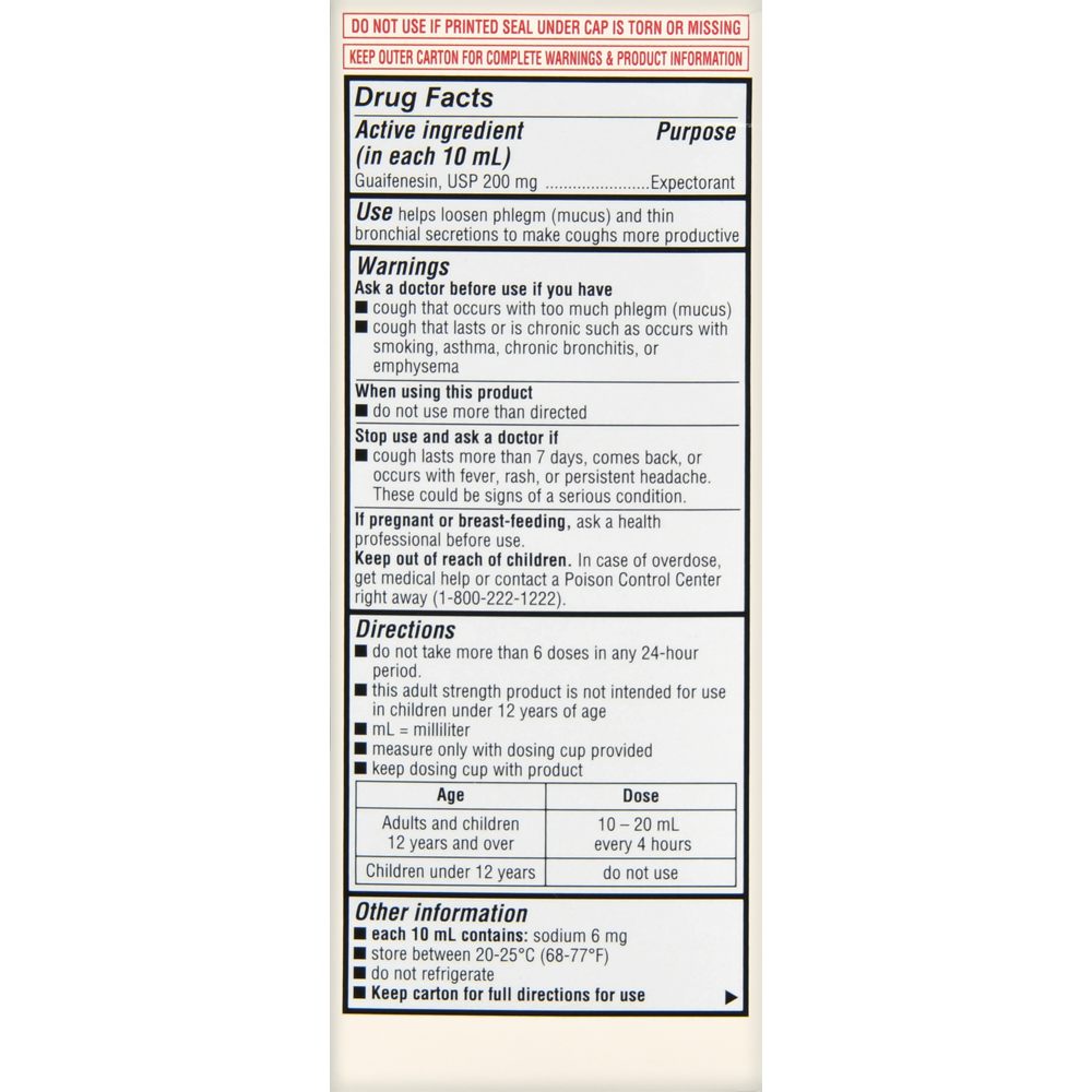 Foster & Thrive Adult Tussin Guaifenesin Oral Solution
