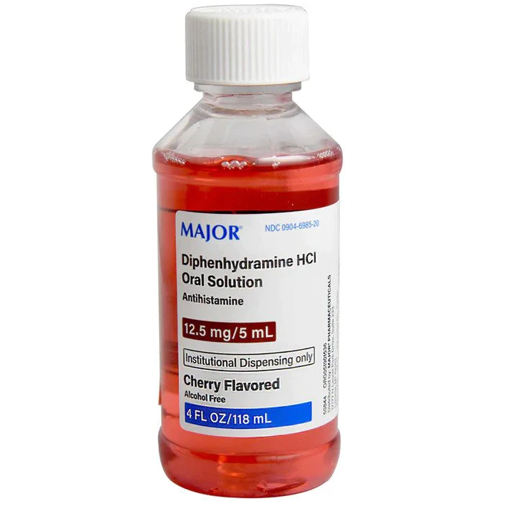 Major Diphenhydramine 12.5mg/ 5mL HCL Liquid Solution - Major