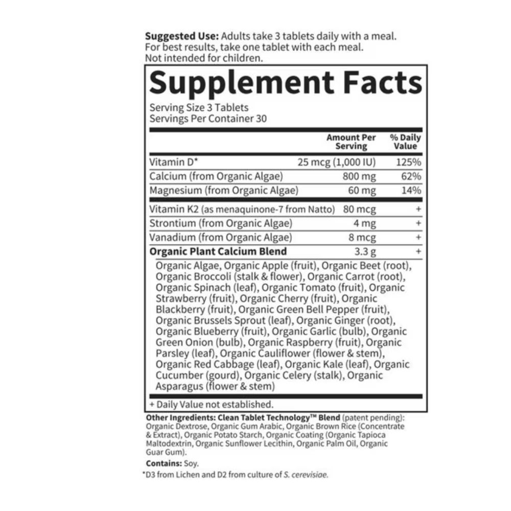 Organics Plant Calcium Tablets