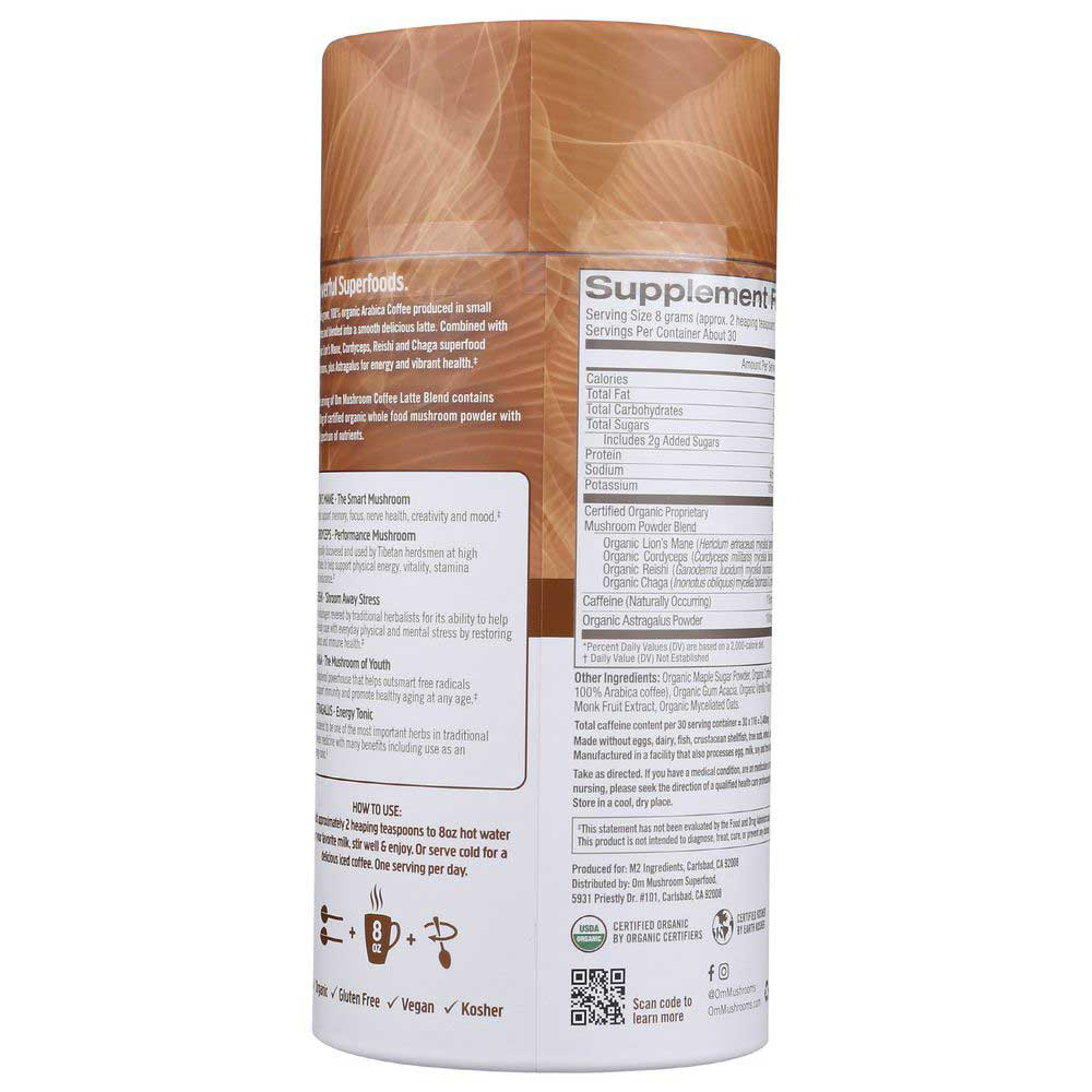 Om Mushrooms, Mushroom Coffee Latte Blend - Omega Nutrition
