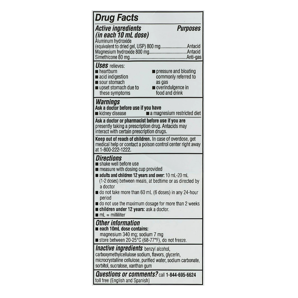 Mylanta Maximum Strength Liquid Antacid Anti-Gas