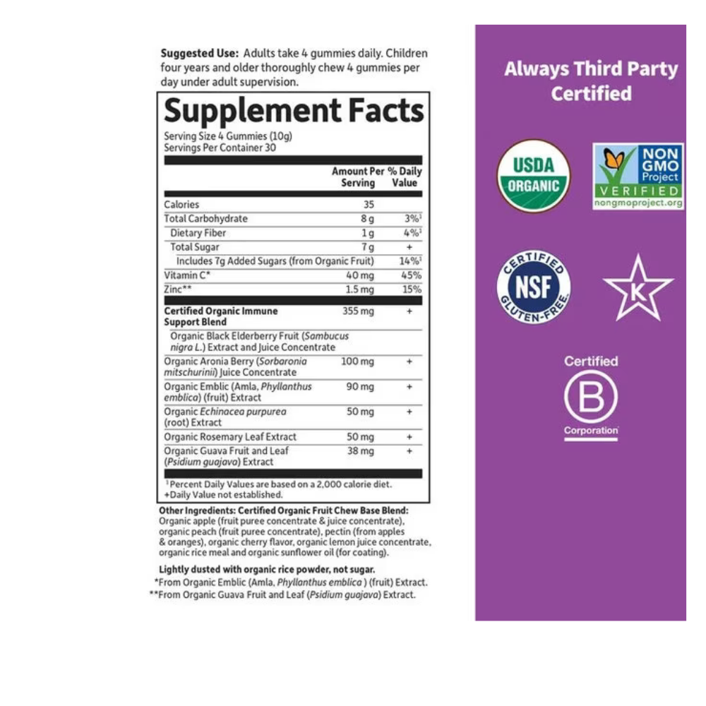 Organics Elderberry Immune Gummy