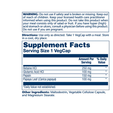 Betaine HCl with Pepsin 250mg