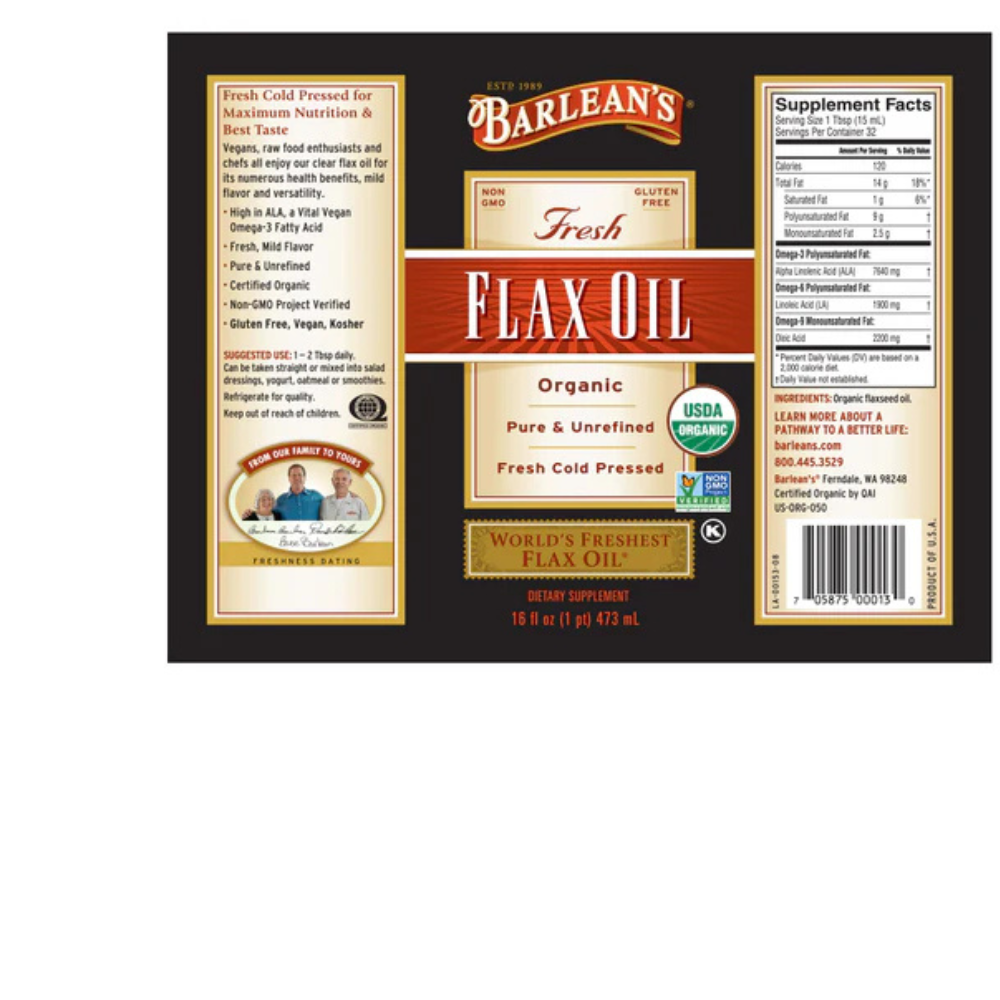 Organic Fresh Flax Oil