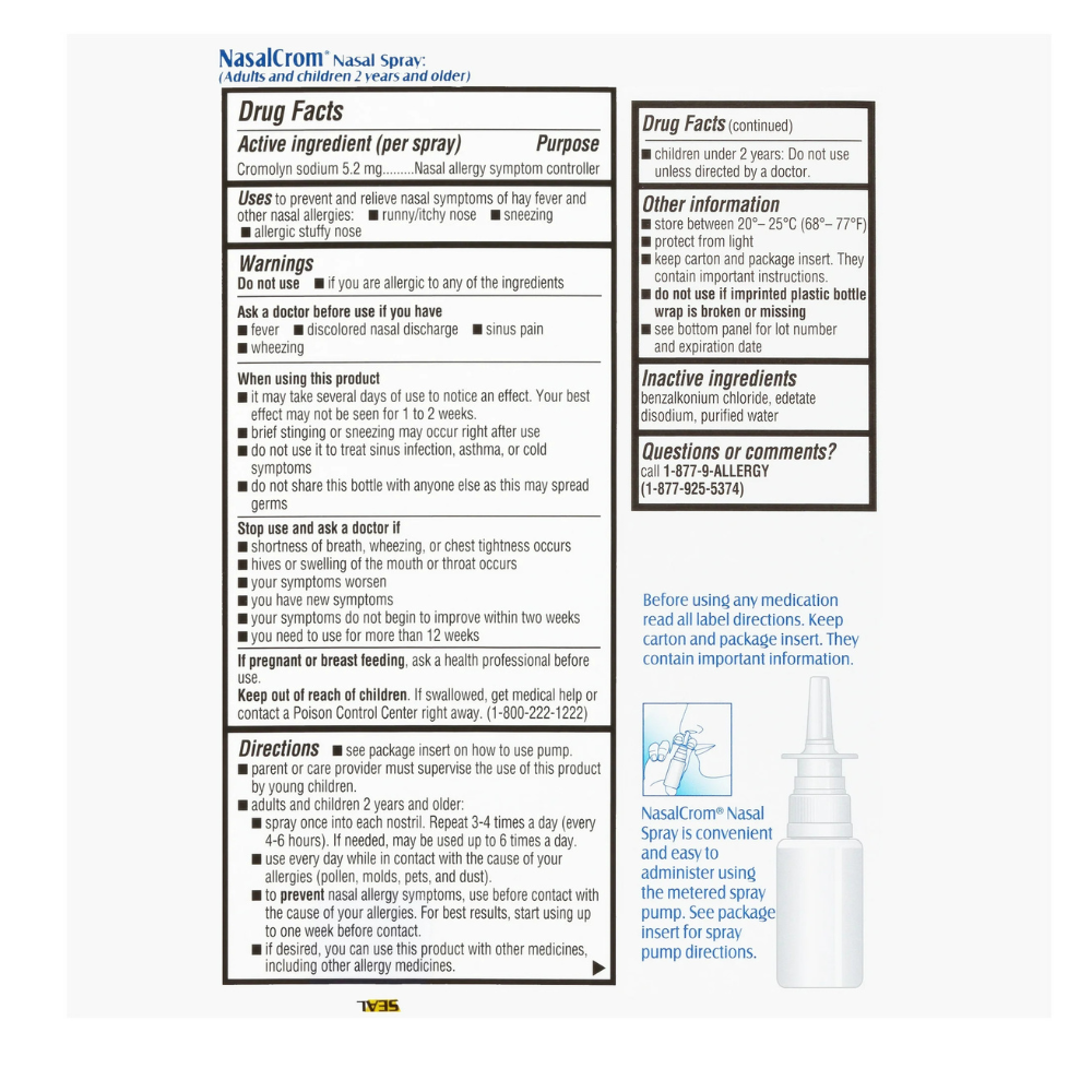Nasal Spray Allergy Symptom Controller