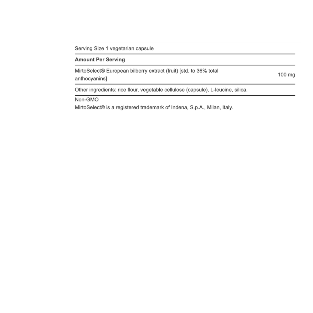 Standardized European Bilberry Extract 100 MG