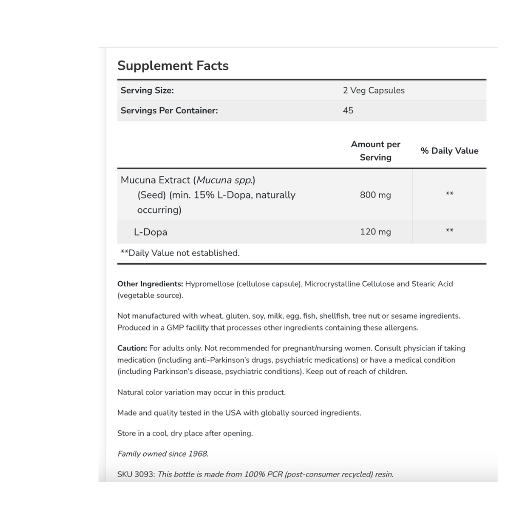 Dopa Mucuna Veg Capsules