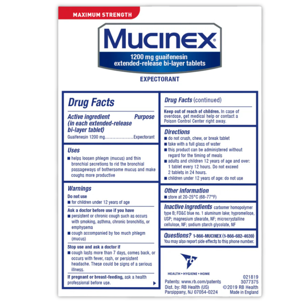 Maximum Strength Mucinex Extended-Release Bi-Layer Tablets