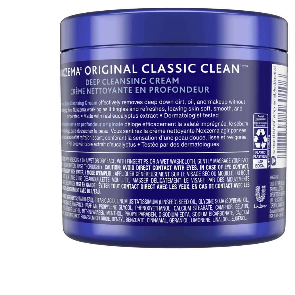 Noxzema Original Facial Cleanser Cream, Daily Deep Face Cleansing for All Skin Types