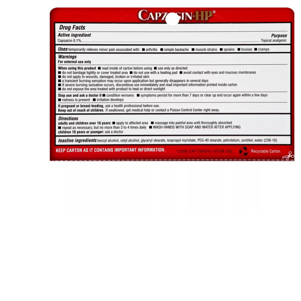 CAPZASIN-HP ARTHRITIS PAIN RELIEF