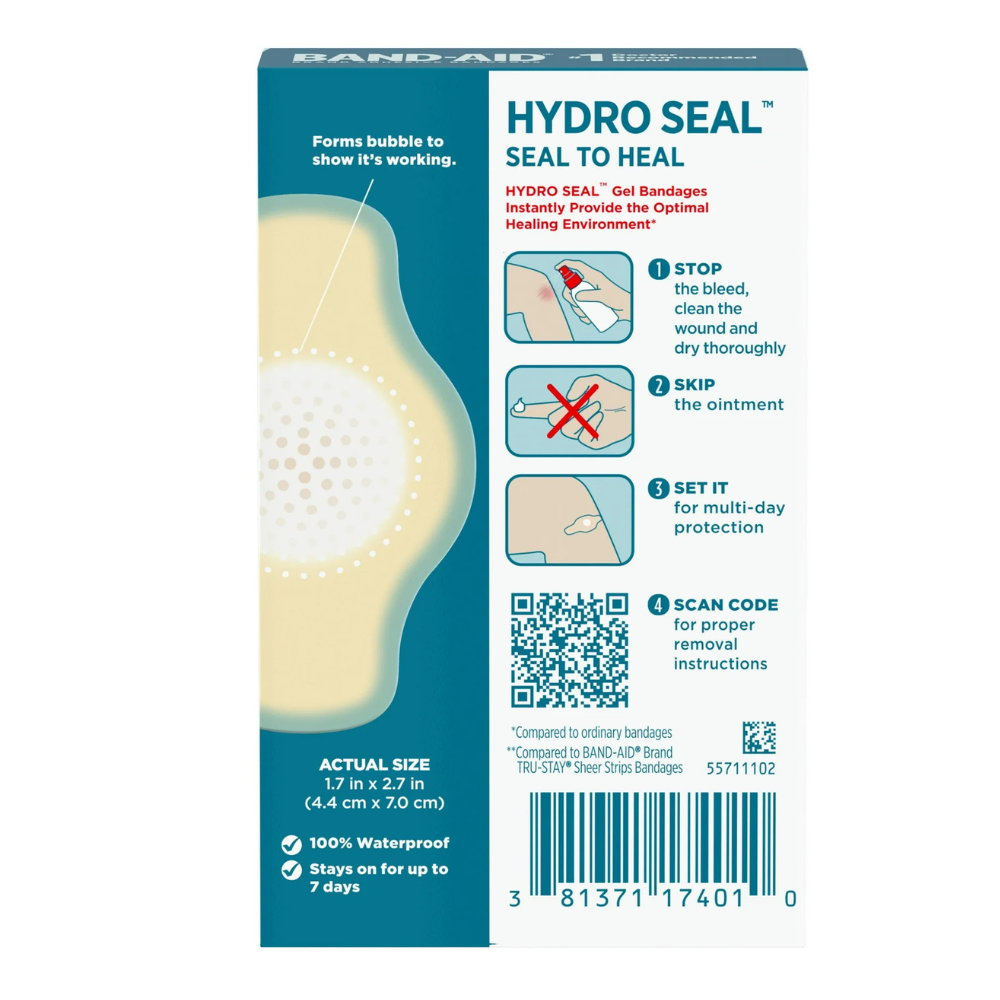 BAND-AID Brand HYDRO SEAL Large Hydrocolloid Bandages