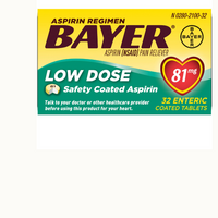 Thumbnail for Aspirin Regimen Bayer Low Dose Pain Reliever Enteric Coated Tablets, 81mg