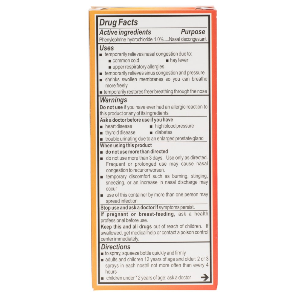 Neo-Synephrine Nasal Spray Extra Strength, Phenylephrine Nasal Spray