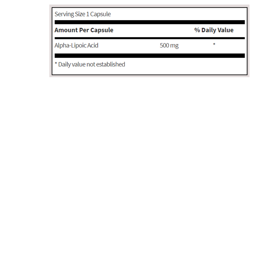 Alpha-Lipoic Acid (500 mg)