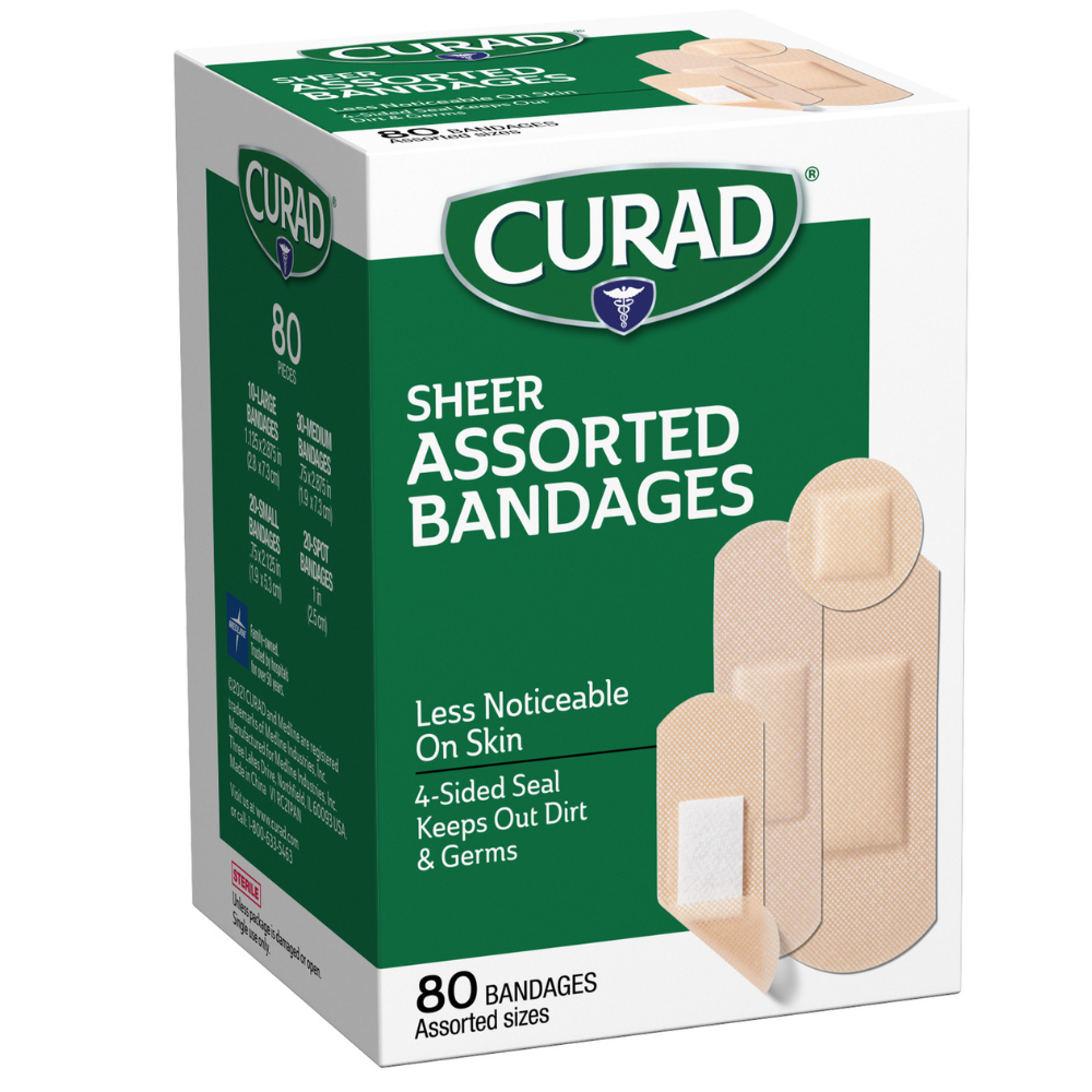 Sheer Bandages, Assorted Sizes, 80 count