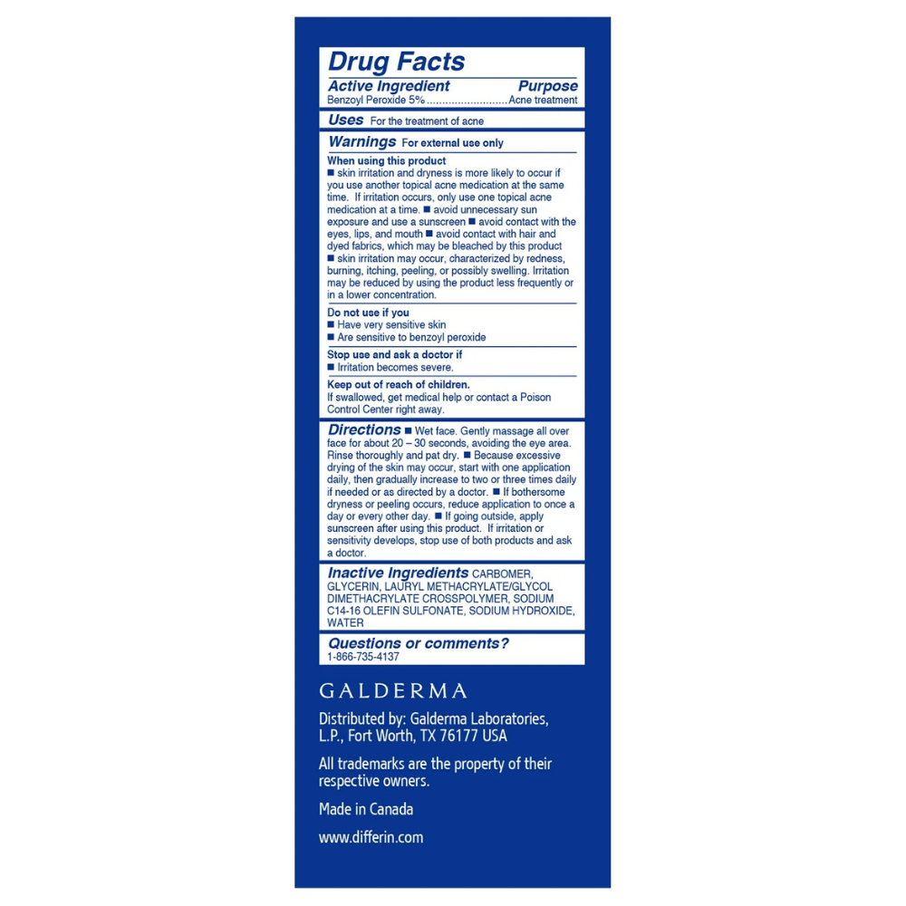 Differin Daily Deep Cleanser Face Wash for Acne Prone Skin