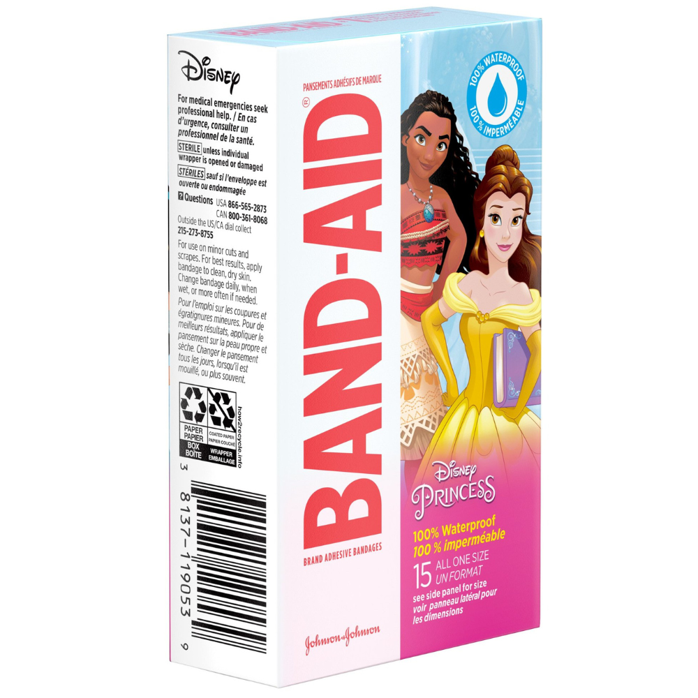 BAND-AID Brand Adhesive Bandages featuring Disney Princesses WATERPROOF