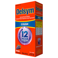 Thumbnail for Delsym 12 Hour Grape Flavored Cough Liquid