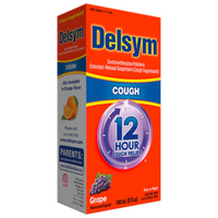 Thumbnail for Delsym 12 Hour Grape Flavored Cough Liquid