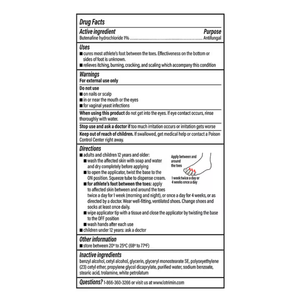 Lotrimin Ultra 1 Week Athlete's Foot Treatment Antifungal Cream,