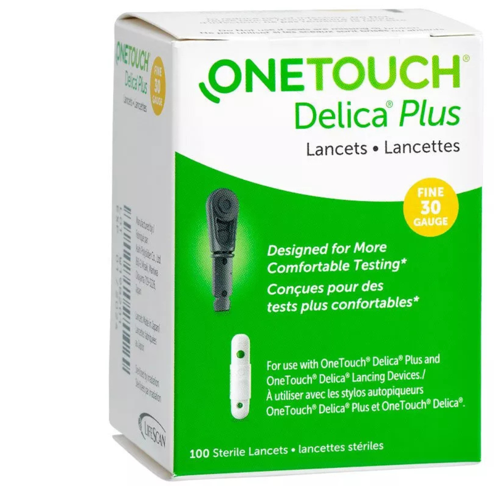 OneTouch Delica Plus Lancets for Diabetes Testing 30 Gauge, 100 Lancets