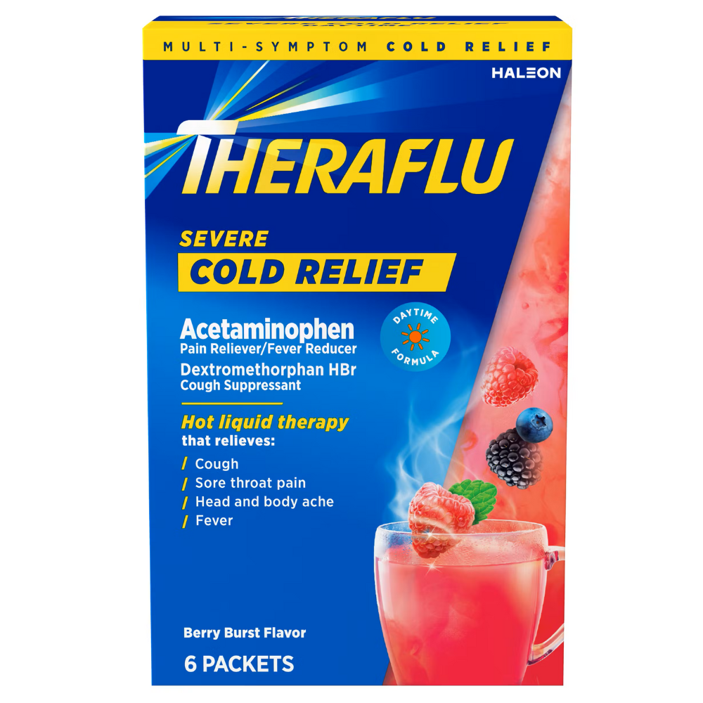 Daytime Severe Cold Relief Berry Burst Flavor Hot Liquid Powder