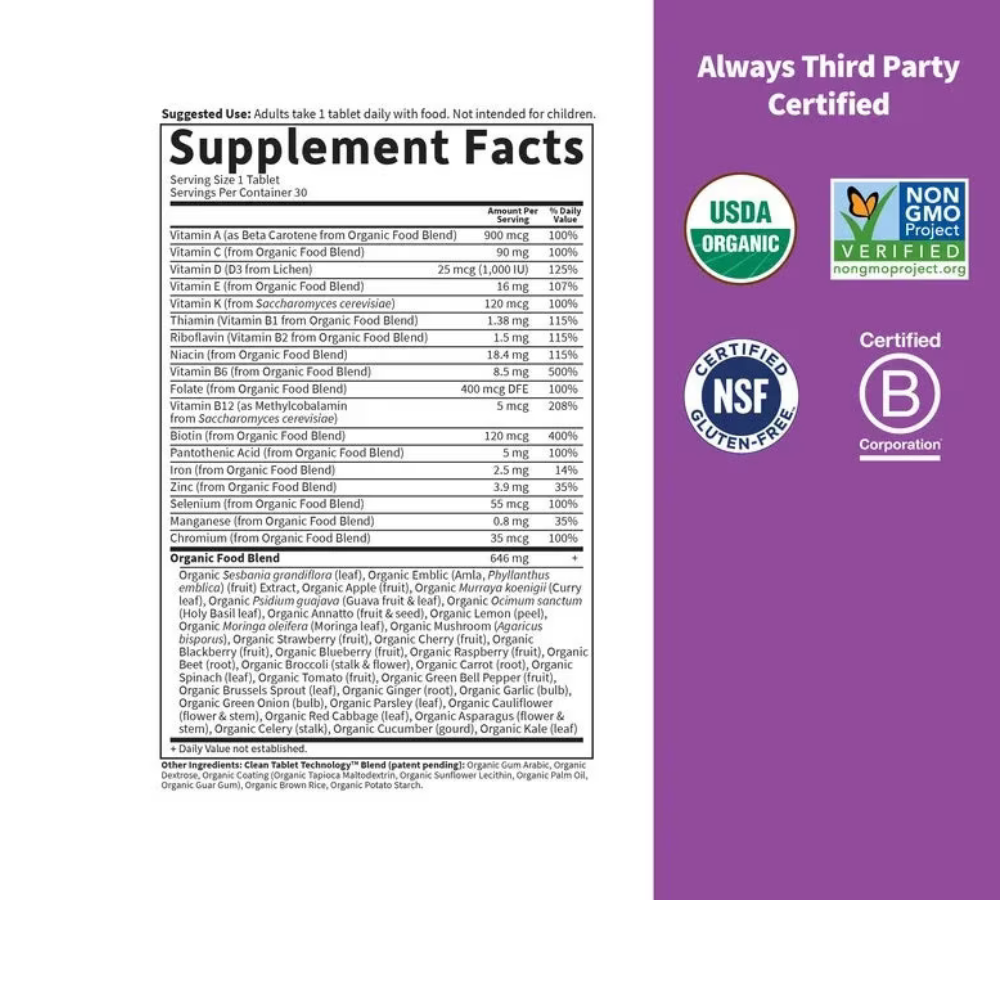 Organics Women's Once Daily Tablets