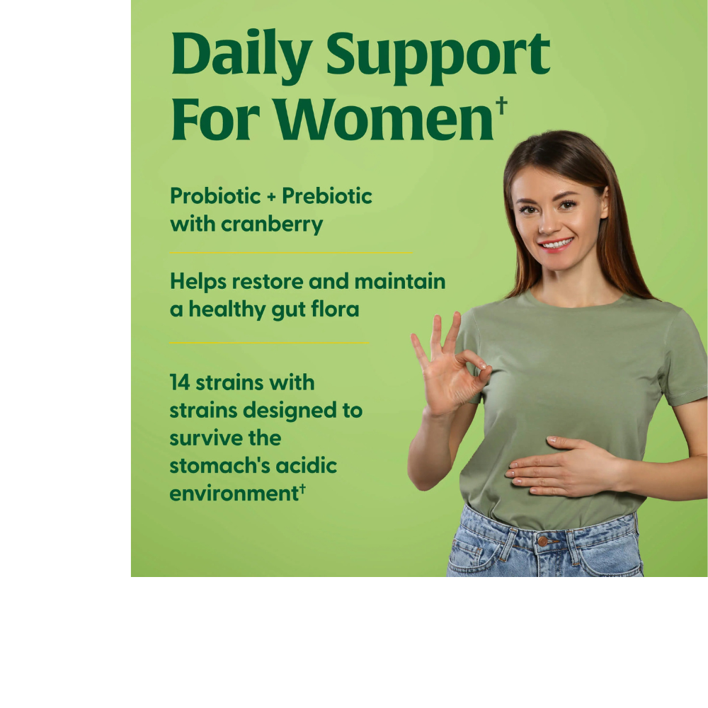 MegaFlora Women's Probiotic + Prebiotic - 14 Strains - 50 Billion live cultures