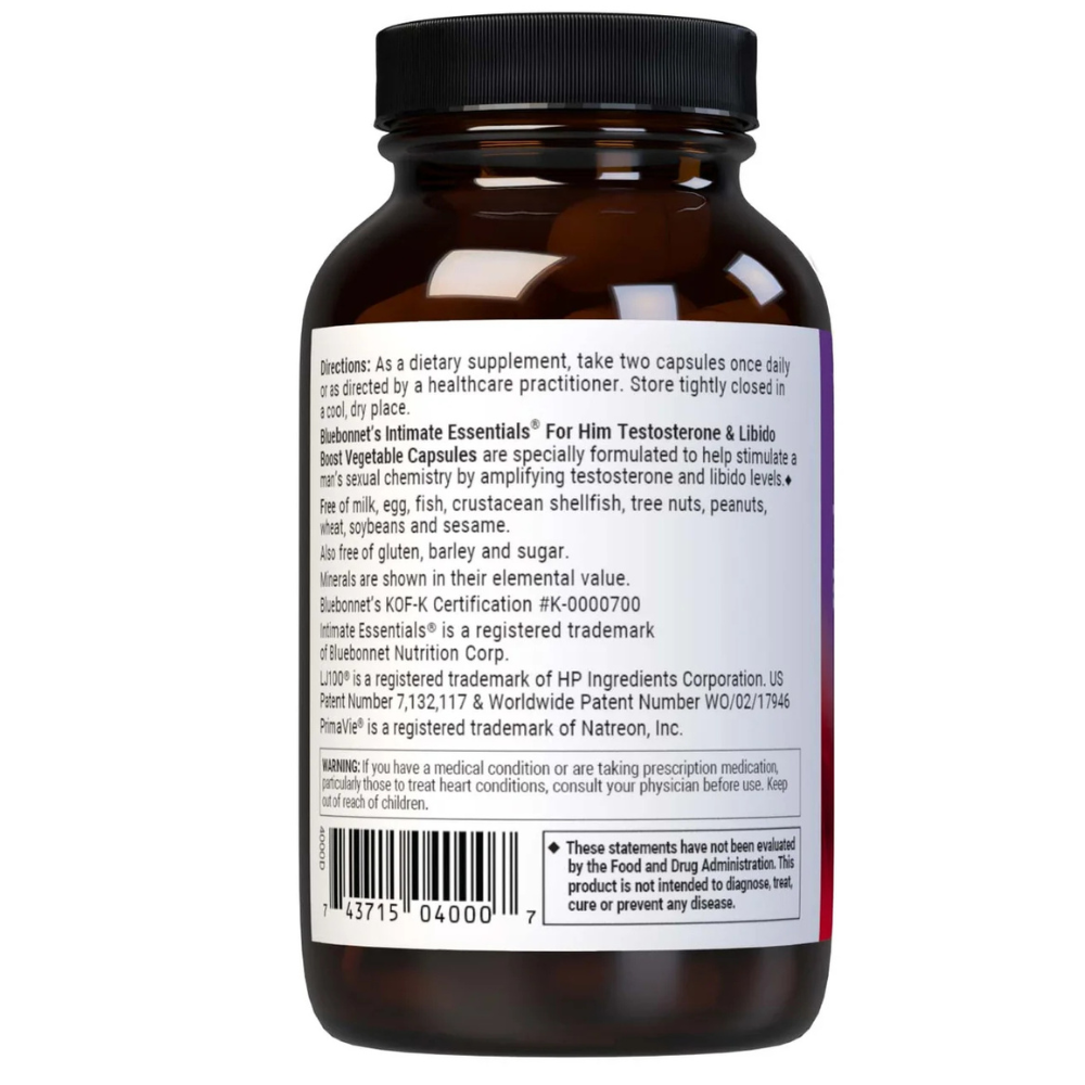 INTIMATE ESSENTIALS FOR HIM TESTOSTERONE & LIBIDO BOOST