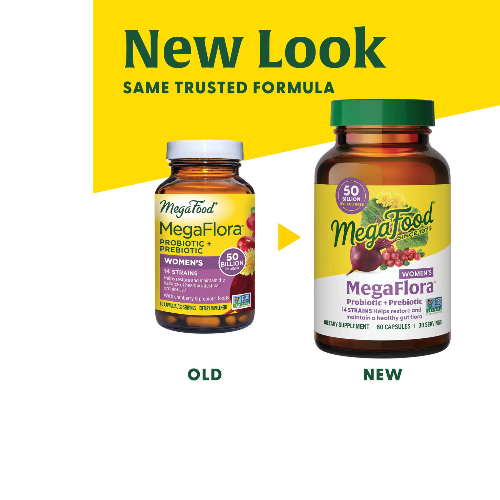 MegaFlora Women's Probiotic + Prebiotic - 14 Strains - 50 Billion live cultures