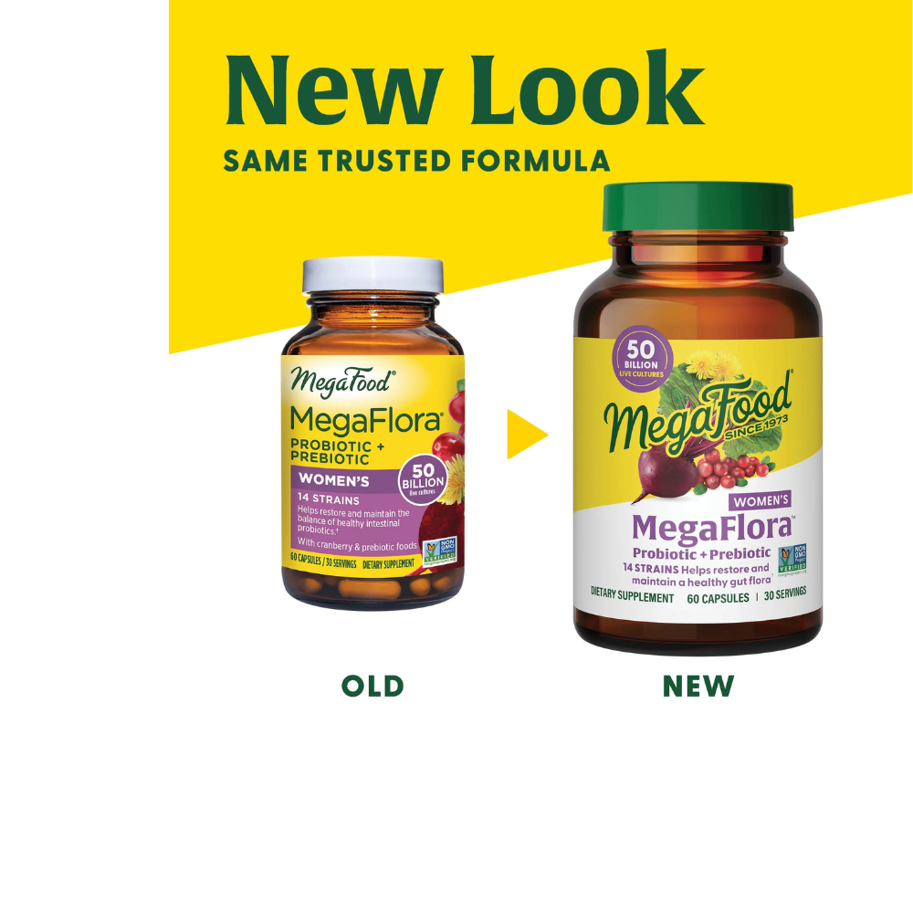 MegaFlora Women's Probiotic + Prebiotic - 14 Strains - 50 Billion live cultures