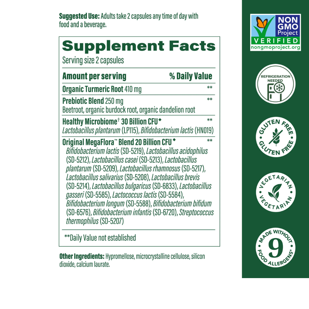 MegaFlora Probiotic + Prebiotic with Turmeric