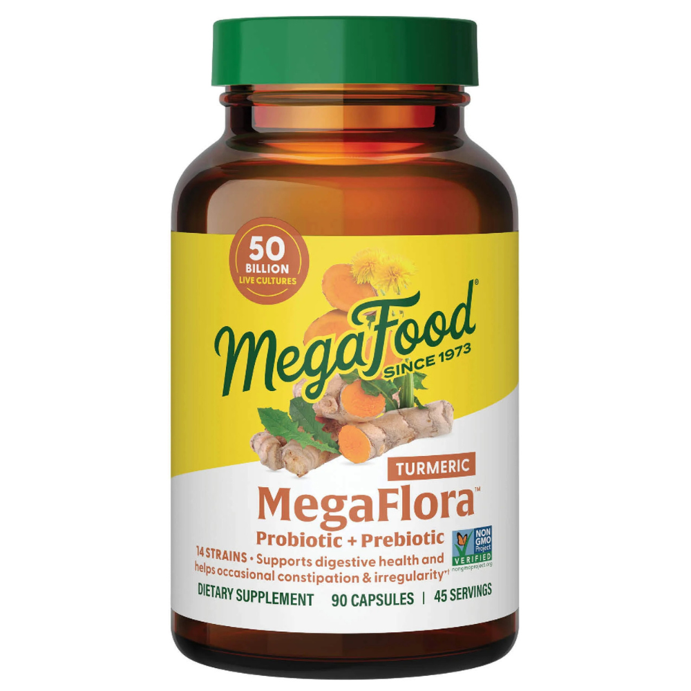 MegaFlora Probiotic + Prebiotic with Turmeric