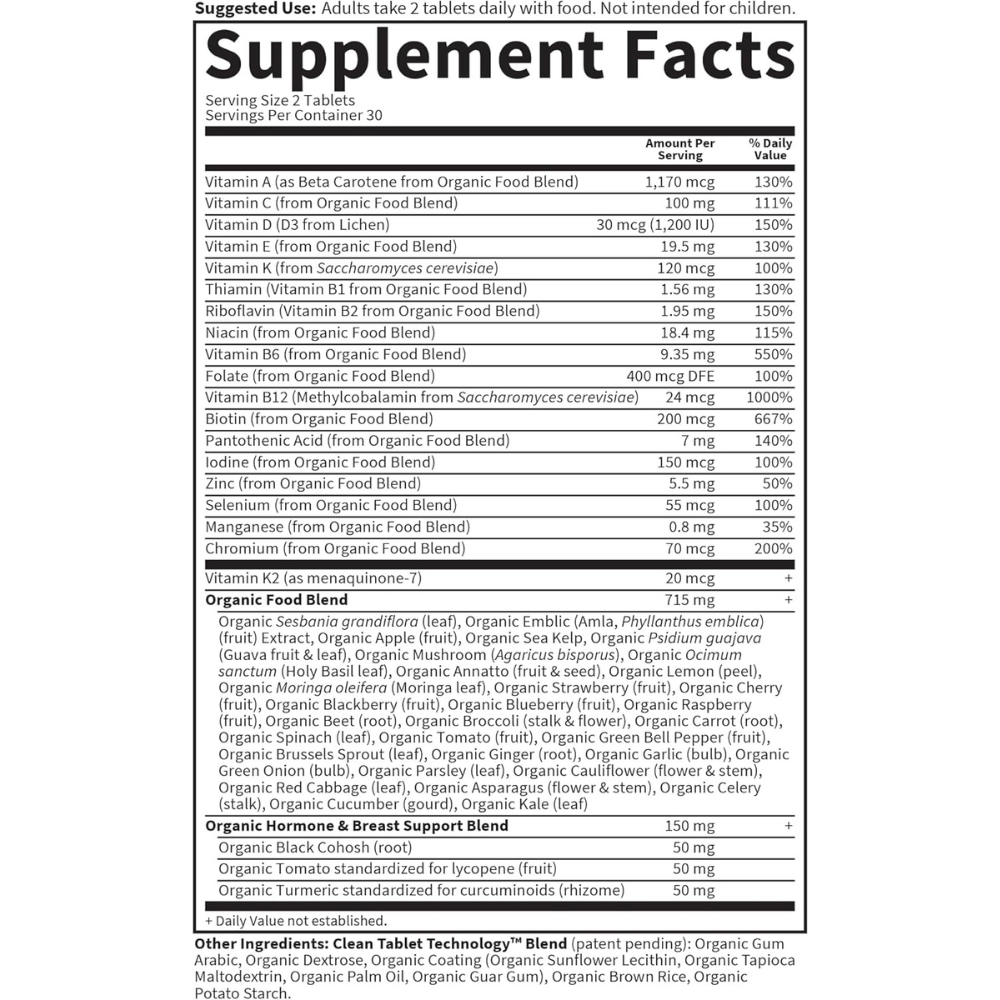 Organics Women's 40+ Multi Tablets