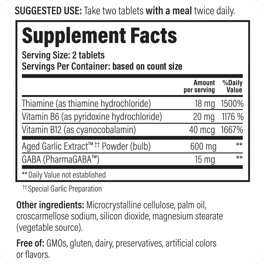 Aged Garlic Extract Formula 101 Stress & Fatigue Relief