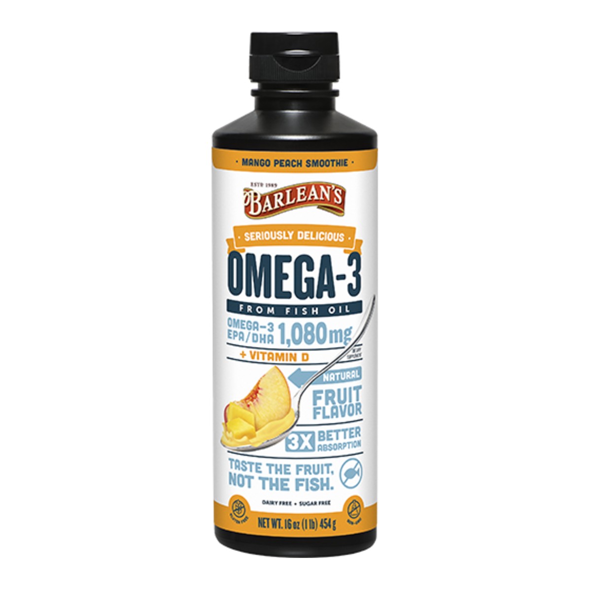 Omega-3 Fish Oil Mango Peach Smoothie - Barleans