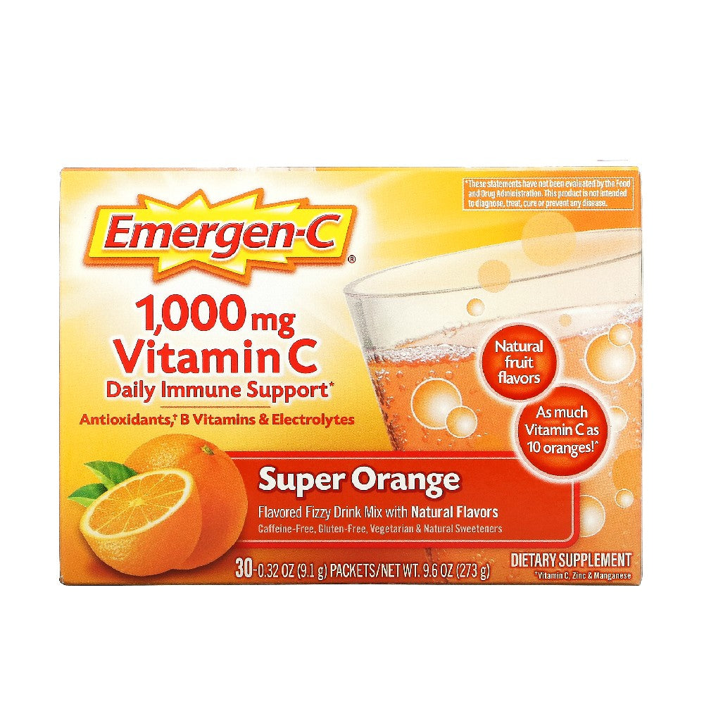 Vitamin C, Flavored Fizzy Drink Mix, Super Orange - Emergen-C
