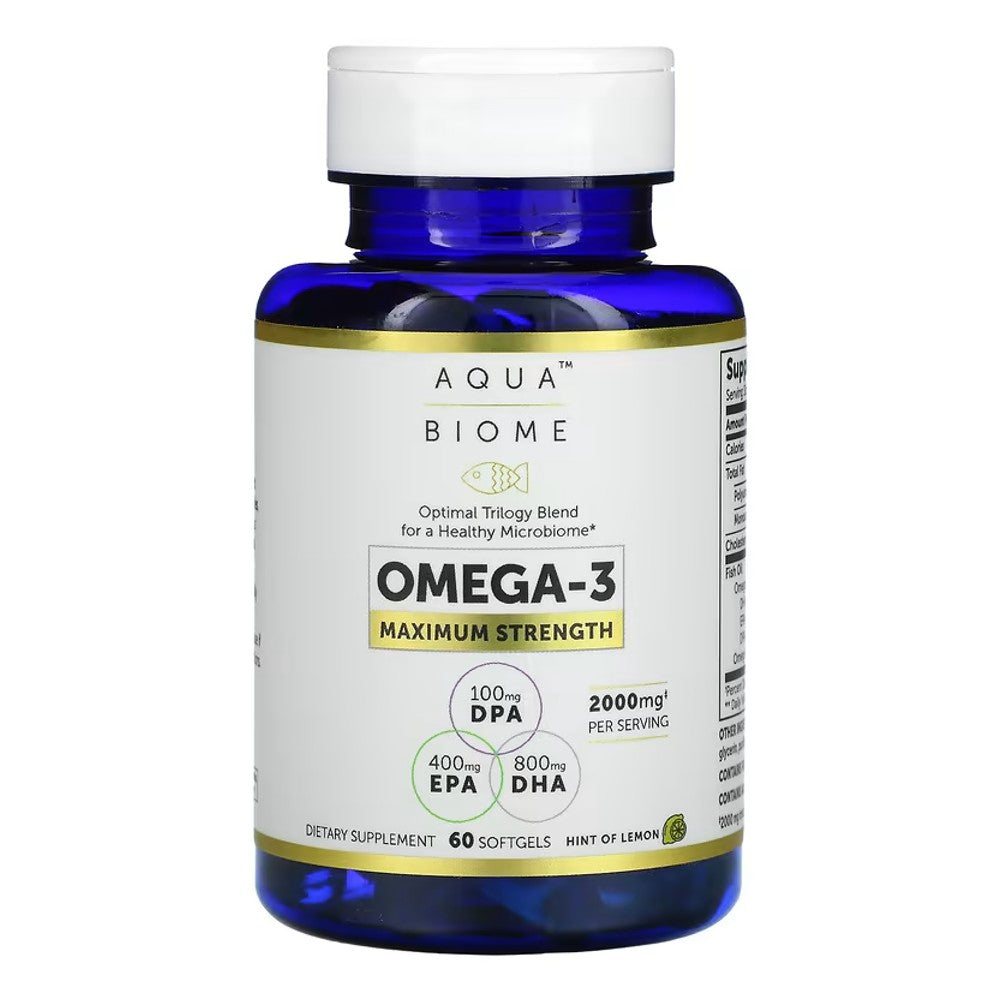 Aqua Biome, Omega-3, Maximum Strength - Enzymedica