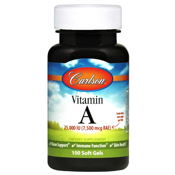 Vitamin A 25,000 IU (7,500 mcg RAE) - Carlson