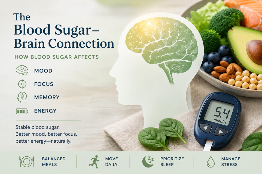 The Blood Sugar-Brain Connection: How Blood Sugar Affects Mood, Focus, Memory, and Energy