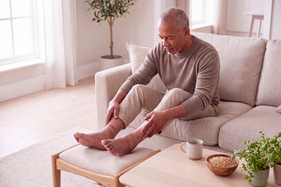 Photograph illustrating Vitamin B1 Deficiency and Swollen Legs