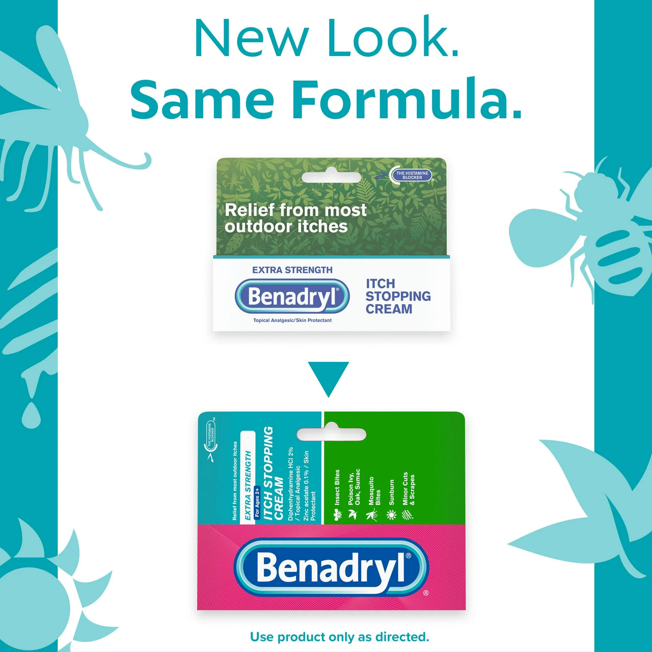 BENADRYL Itch Stopping Cream Extra Strength Itchy Skin and Rash Relief with Diphenhydramine