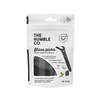 Thumbnail for Dental Floss Picks With Grip Handle Charcoal - The Humble Co.