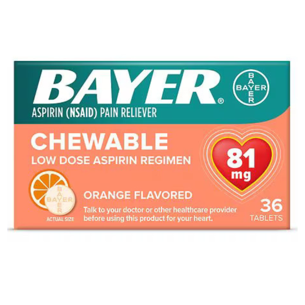 ASPIRIN BAYER 81 MG ORANGE FLAVOR
