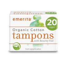 Thumbnail for 100% Organic Cotton Non-Applicator Tampons with Security Veil