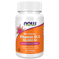 Thumbnail for Vitamin D-3 50000 IU Softgels - Nowfoods