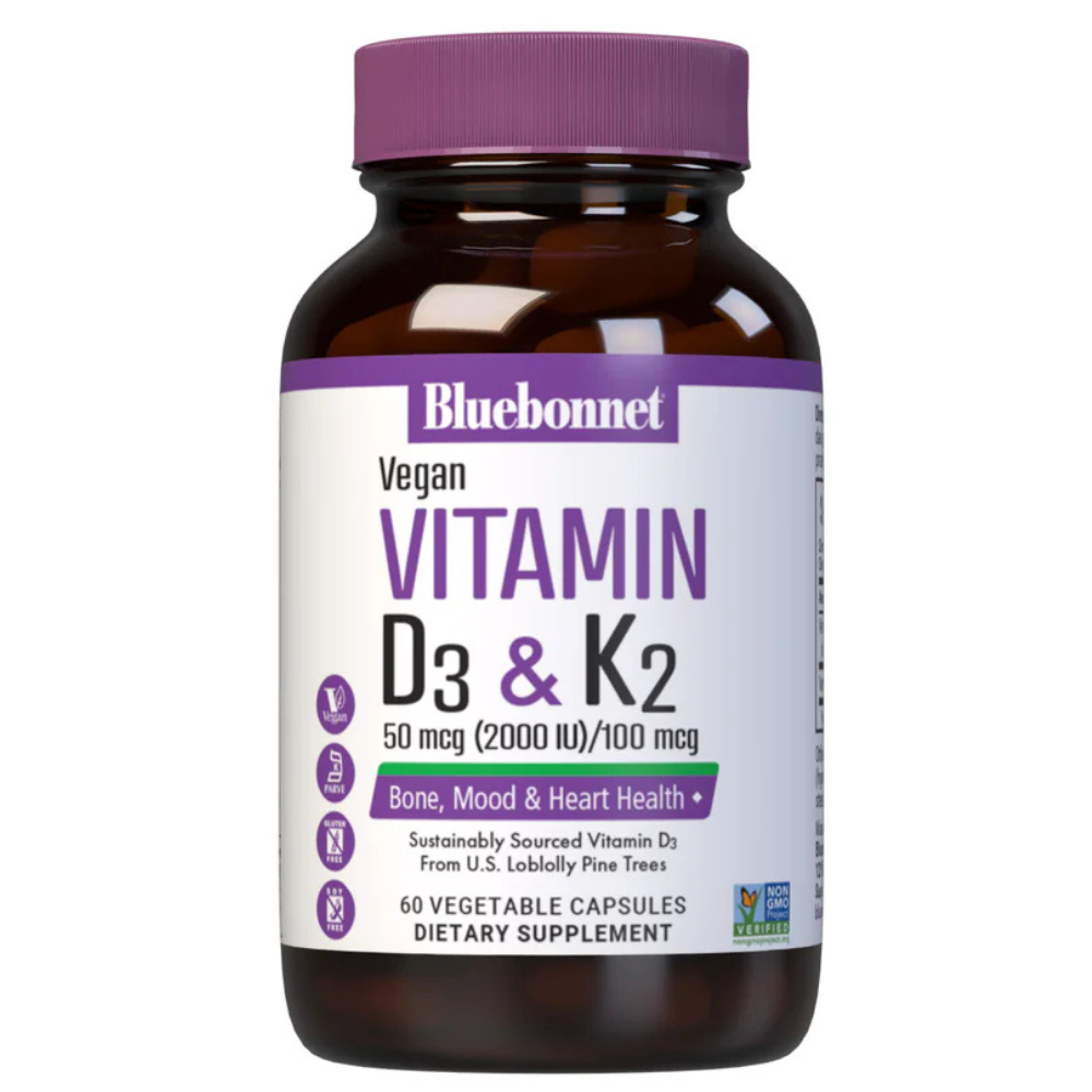 VITAMINA D3 VEGANA 50 mcg (2000 UI) y K2 100 mcg