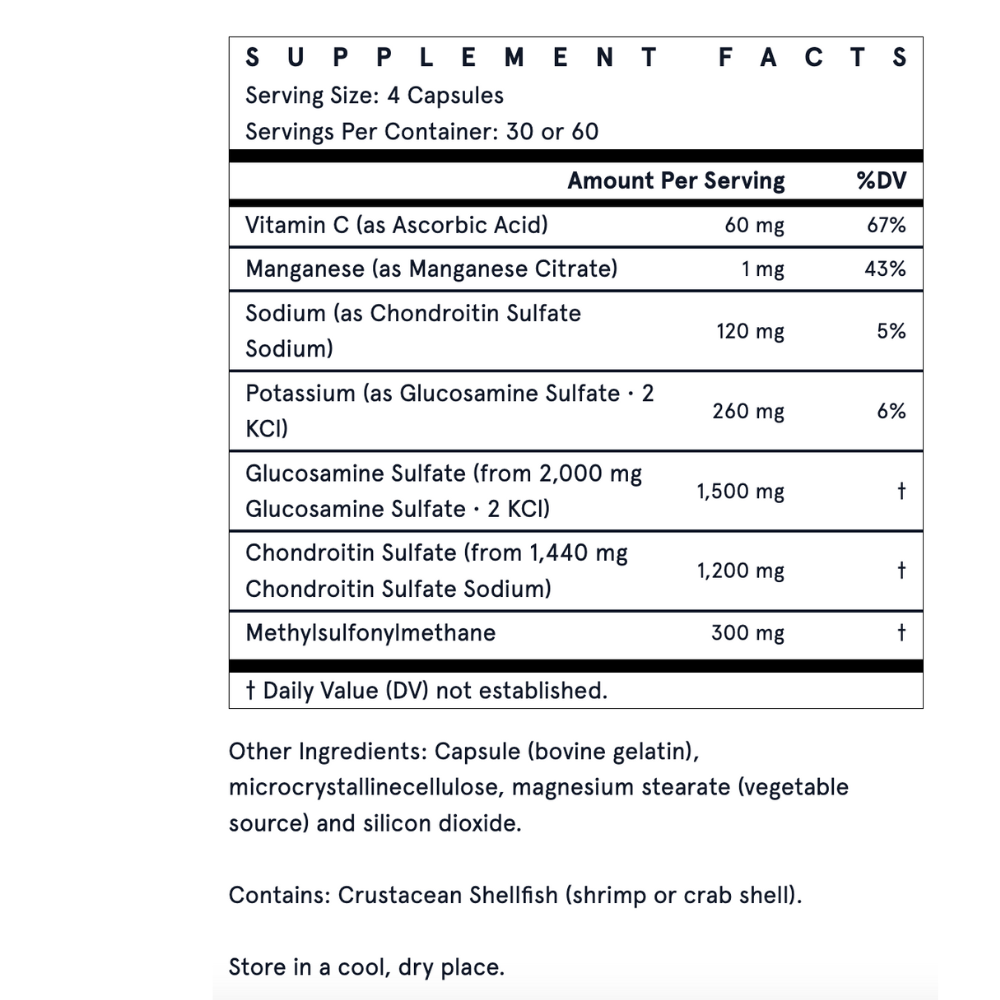 Glucosamine + Chondroitin + MSM